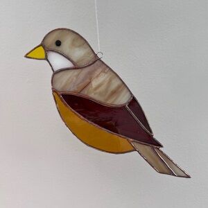 8” Stained glass sun catcher robin